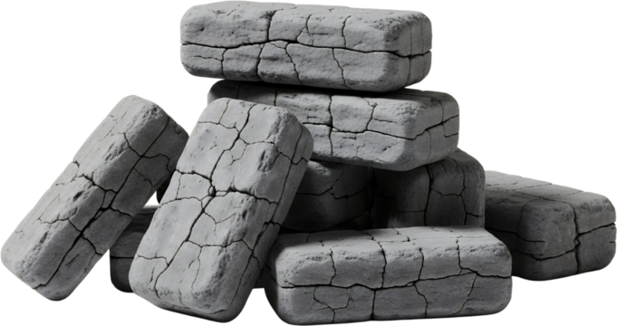 Stacked Cracked Gray Stones With Detailed Texture And Shadow Effects Against A Transparent Background 1024X542 Pixels Rock Material
