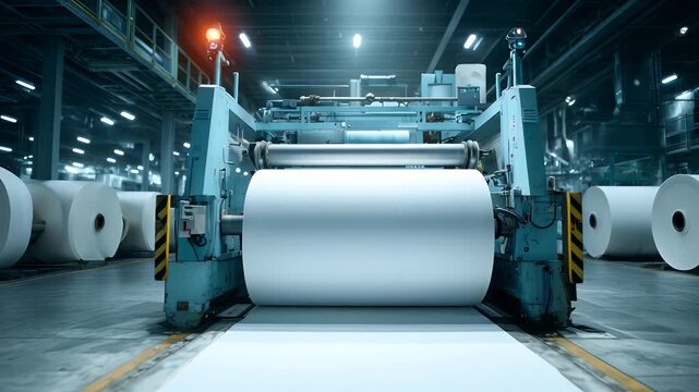 Modern Paper Manufacturing Machine in Industrial Factory