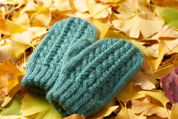 編みもののイメージ 　手袋