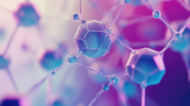 Abstract molecular structure creating connection network background