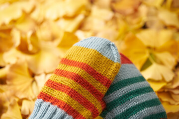 編みもののイメージ 　手袋