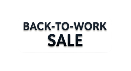 Backtowork sale isolated on transparent background for office supplies