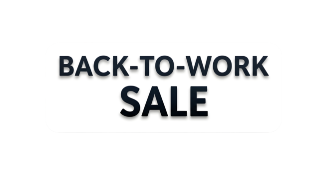 Backtowork sale isolated on transparent background for office supplies