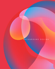 Abstract vibrant circles overlap, creating colorful gradients. Red, orange, blue hues blend seamlessly. Modern design element.