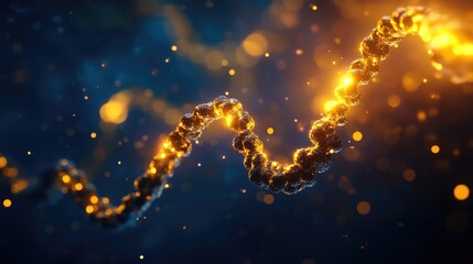 Glowing dna helix structure representing genetic science