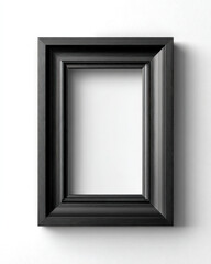 Minimal matte black aluminum picture frame on white background with clean design