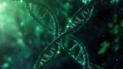 Decoding human genetics with glowing dna helix structure