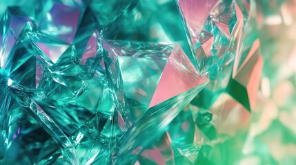 Reflecting crystal facets creating abstract holographic texture background