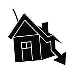 House Price Falling Arrow Icon