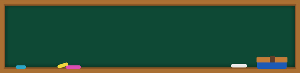 シンプルな横長の黒板の枠のイラスト © KOTI