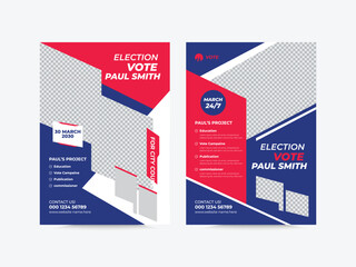 Political election flyer Template with vote campaign,