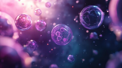 Abstract glowing cells representing quantum universe concept