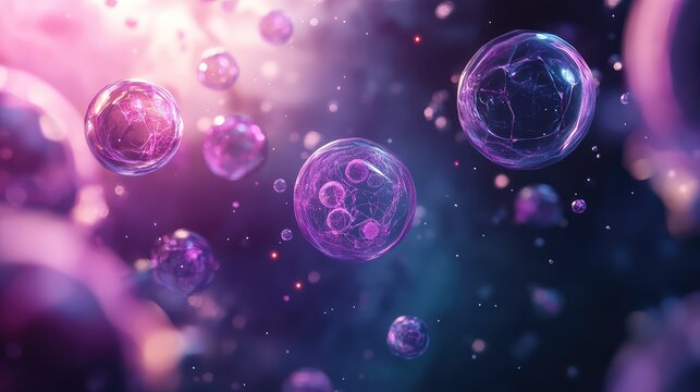 Abstract glowing cells representing quantum universe concept