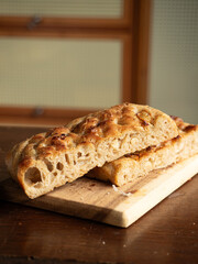 slice of garlic focaccia bread