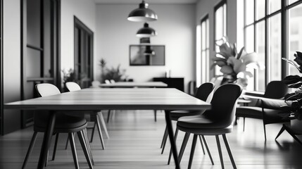 Modern office meeting room interior with minimalist design