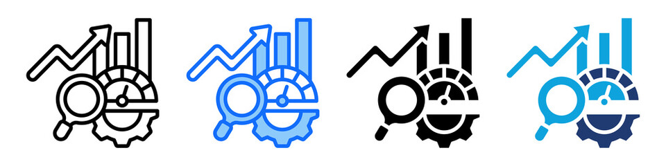 Performance Tracker Icon Set Multi Style Vector Illustration
