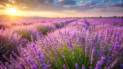 lavender field at sunset