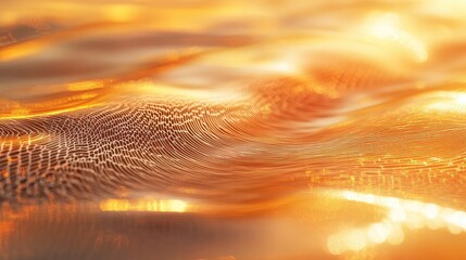 Golden abstract wave pattern creating futuristic network background