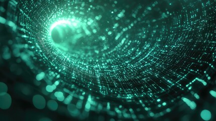 Digital data flowing through abstract cyber tunnel network