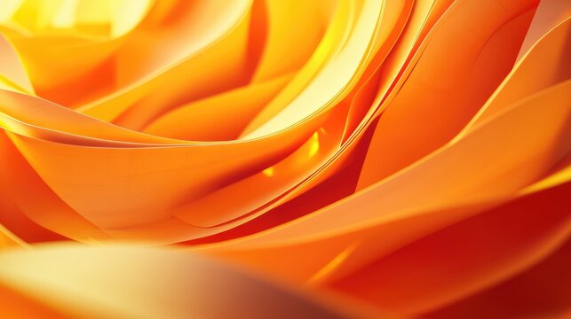 Abstract orange waves flowing bright smooth clean curves