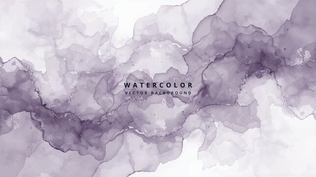 Abstract purple watercolor background with delicate stains and splashes, creating a sophisticated and elegant atmosphere, perfect for adding a touch of luxury to any design - Powered by Adobe