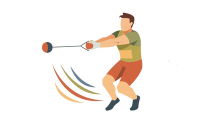 Athlete Performing Hammer Throw Sports Illustration Competitive Event