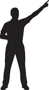 Boxing referee silhouette signaling a knockout or point victory in sport competition