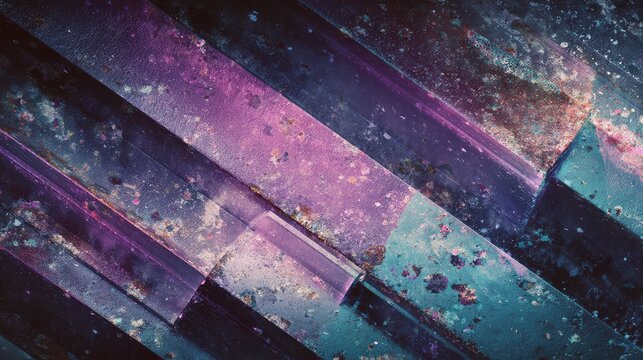 Grunge metal background showing abstract diagonal pattern and vivid colors - Powered by Adobe