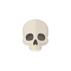 Fototapeta premium Minimalist Skull Illustration, Flat Design, Halloween, White Background
