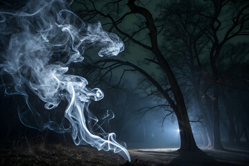 Smoke dancing in the dark