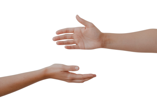 Hands reaching out in anticipation, ready to receive and support with care and generosity, helping concept