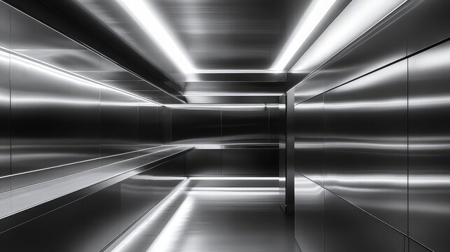 Futuristic metal interior creating a technology background