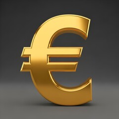 3D Gold Euro Currency Symbol (€) - Finance & Economy