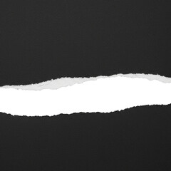 black Torn Paper on transparent  Background – Horizontal Ripped Strip