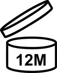 PAO symbol vector illustration period after opening cosmetic product expiration date icon isolated on white background