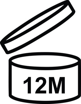 PAO symbol vector illustration period after opening cosmetic product expiration date icon isolated on white background