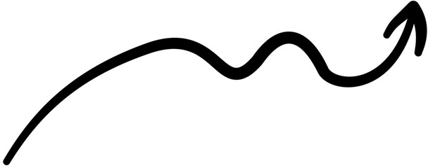 Abstract wavy arrow pointing upwards and to the right, indicating growth, progress, and positive direction