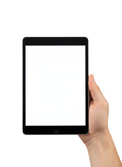 hand holding digital tablet
