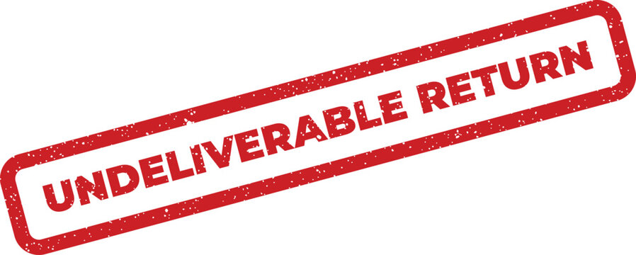 A rectangular rubber stamp impression signifying an undeliverable return for mail or package processing