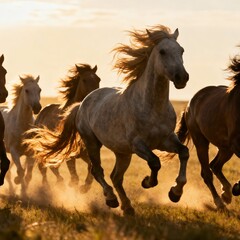 Fototapeta premium horse on sunset