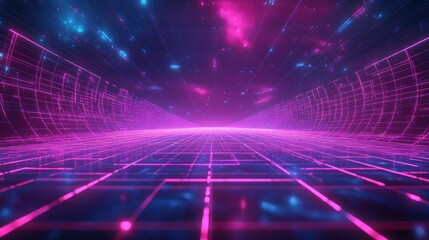 Metaverse digital grid tunnel generating virtual space