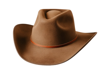 Classic cowboy hat with leather band evokes western style and timeless rugged adventures ahead