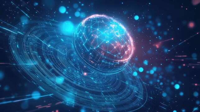 Global network connecting digital data flow technology - Powered by Adobe