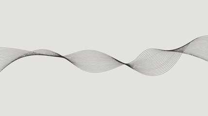 A sophisticated abstract background featuring dynamically flowing smooth parallel lines creating a graceful wave pattern.