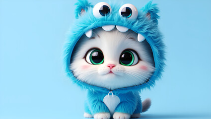 baby cat cute expression with big eyes, Generative AI