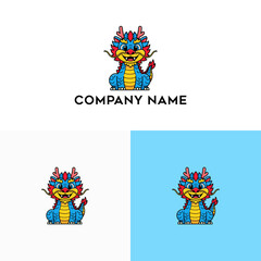 Cheerful Cartoon Dragon Character for Branding and Mascot Design