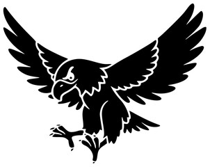 Obraz premium eagle illustration bad silhouette bird logo predator icon wildlife outline freedom cartoon hawk wild nature falcon fly white american shape with vector graphic background