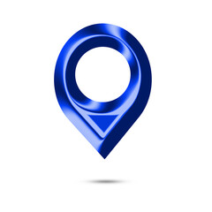 Glossy Blue 3D Location Pin Icon