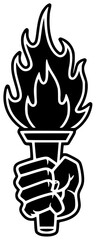 torch illustration liberty silhouette symbol logo freedom icon independence outline america statue monument usa flame american art travel national shape with vector graphic background