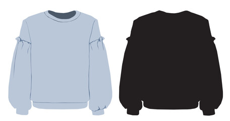 sweatshirt isolated on white full sleeve clothes